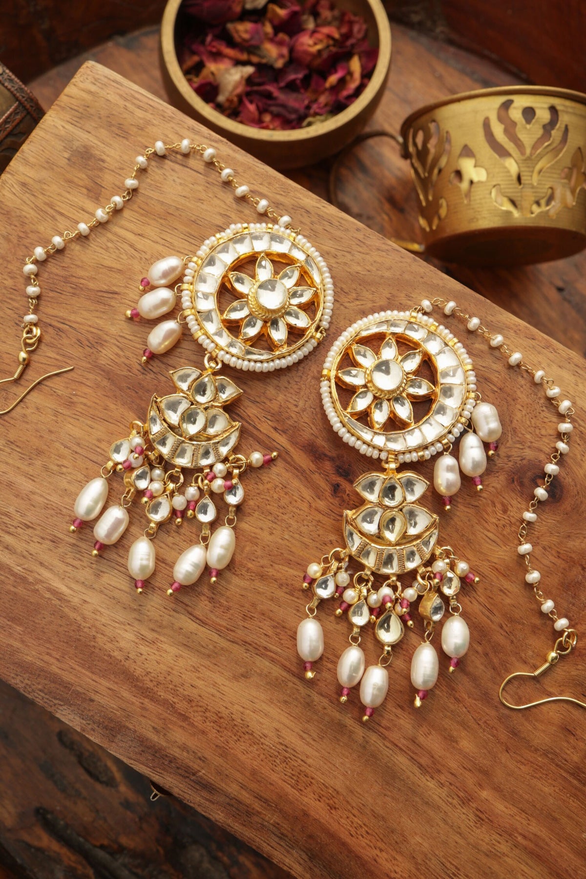 Kundan Pearl Designer Earrings 