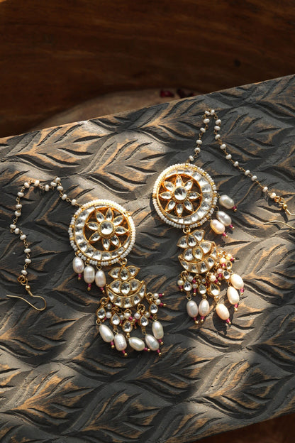 Kundan Pearl Designer Earrings 