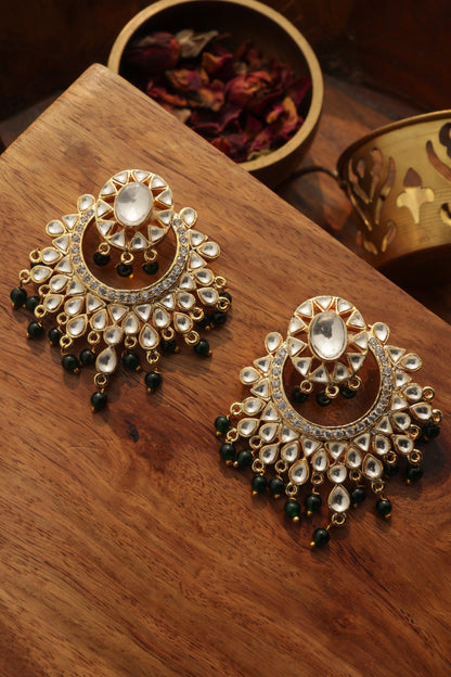 Green Polki Earrings 