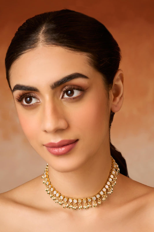 Mother Of Pearl Choker Necklace 