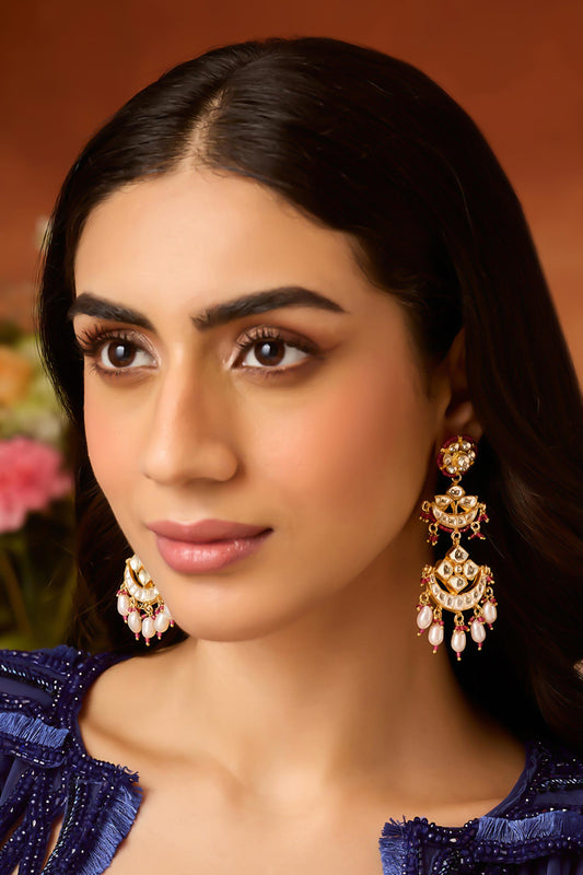 Red Kundan Earrings 