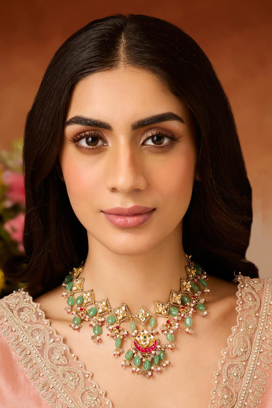 Mint Kundan Necklace 
