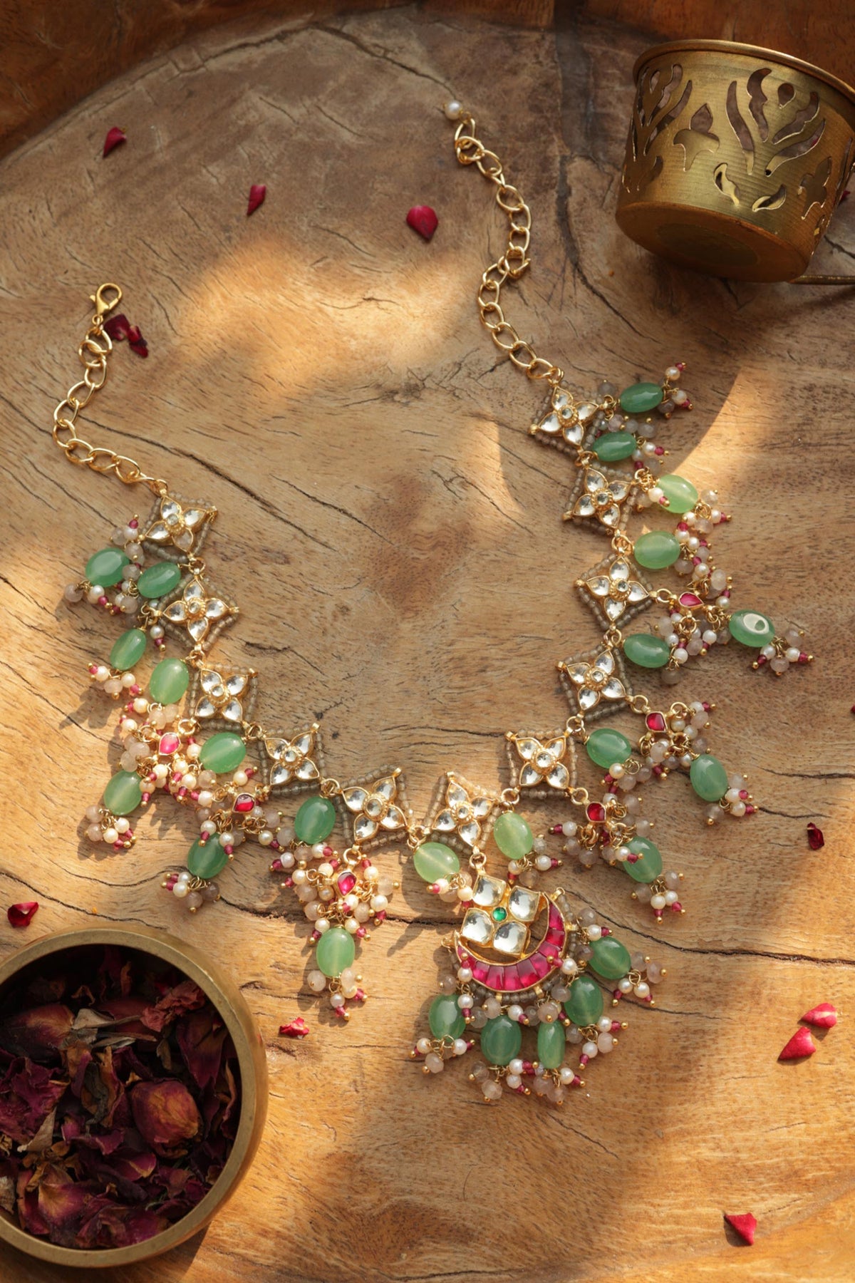 Mint Kundan Necklace 