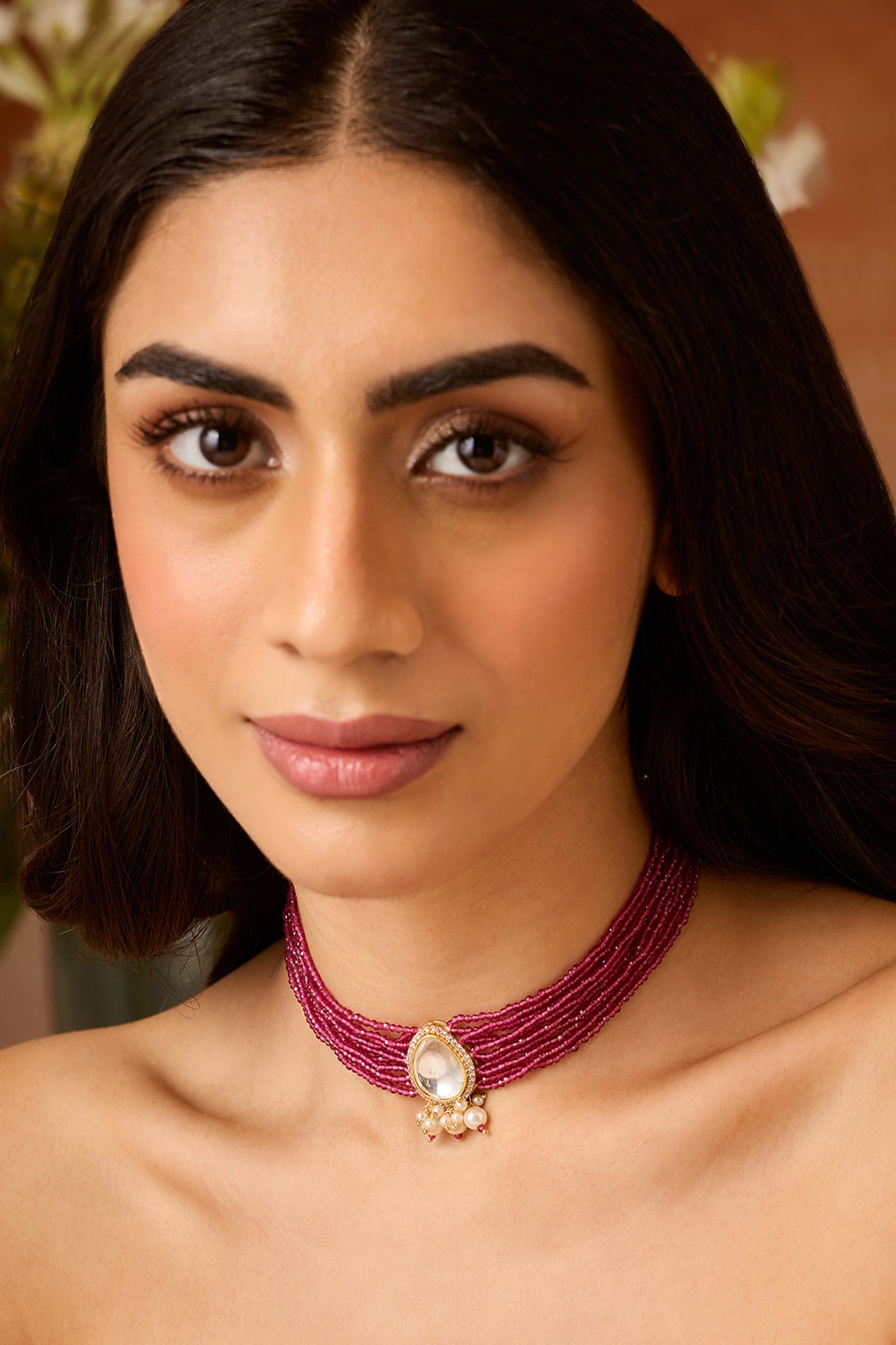 Pink Polki Necklace 