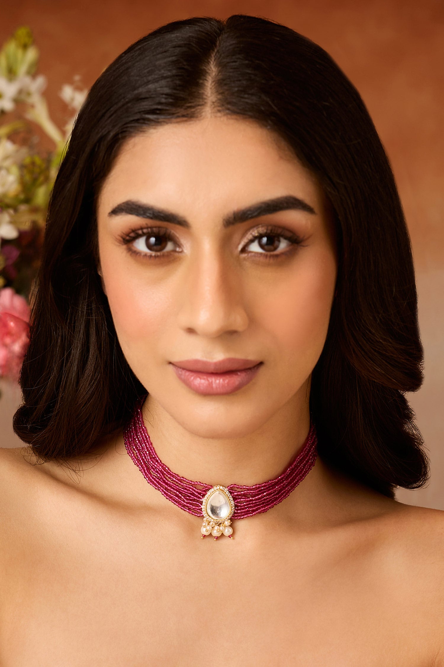 Pink Polki Necklace 