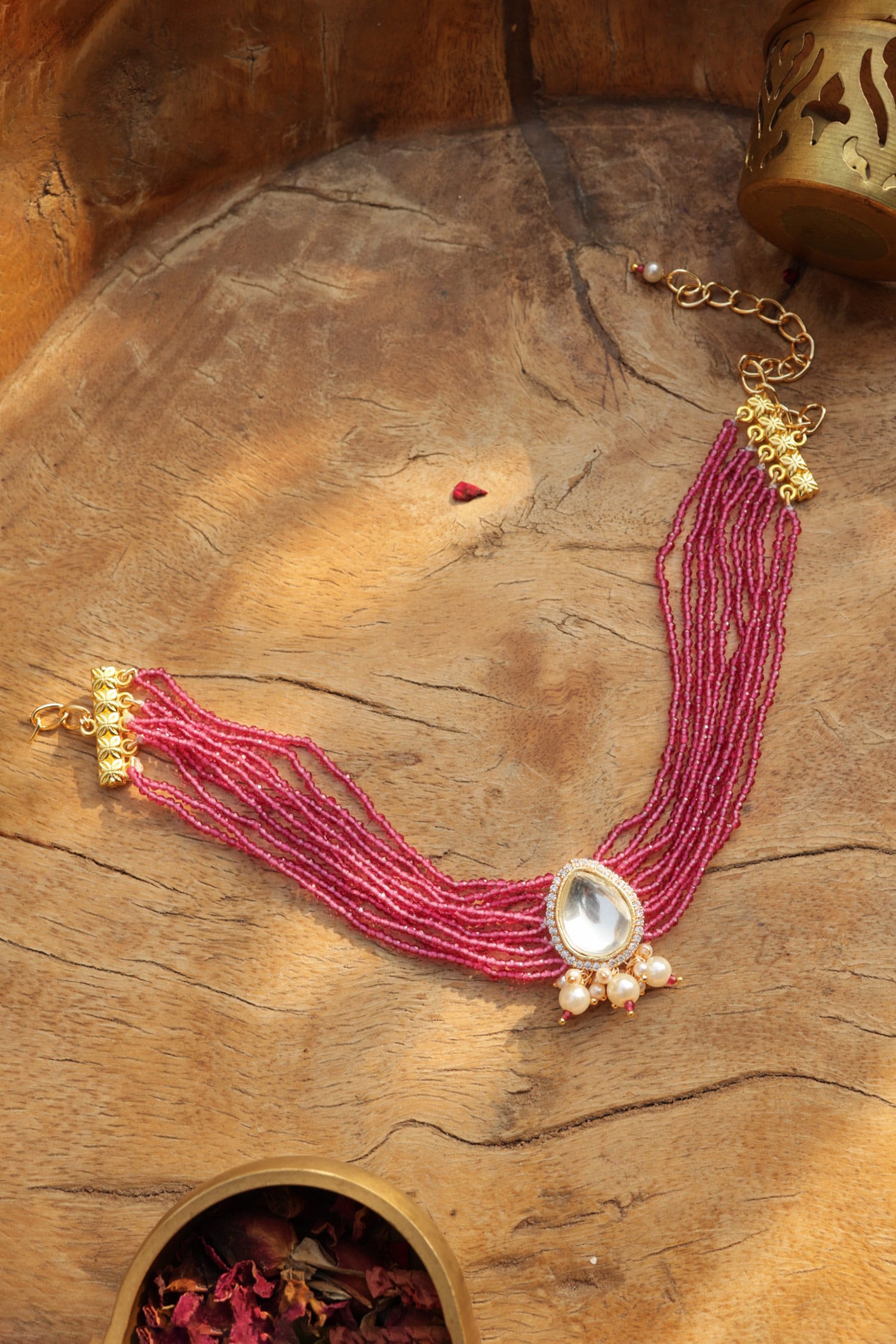 Pink Polki Necklace 