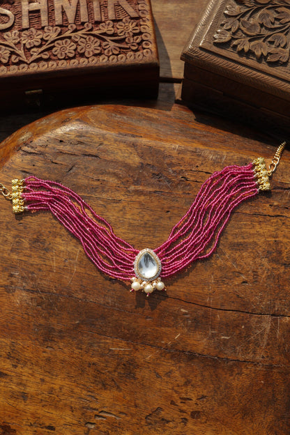 Pink Polki Necklace 