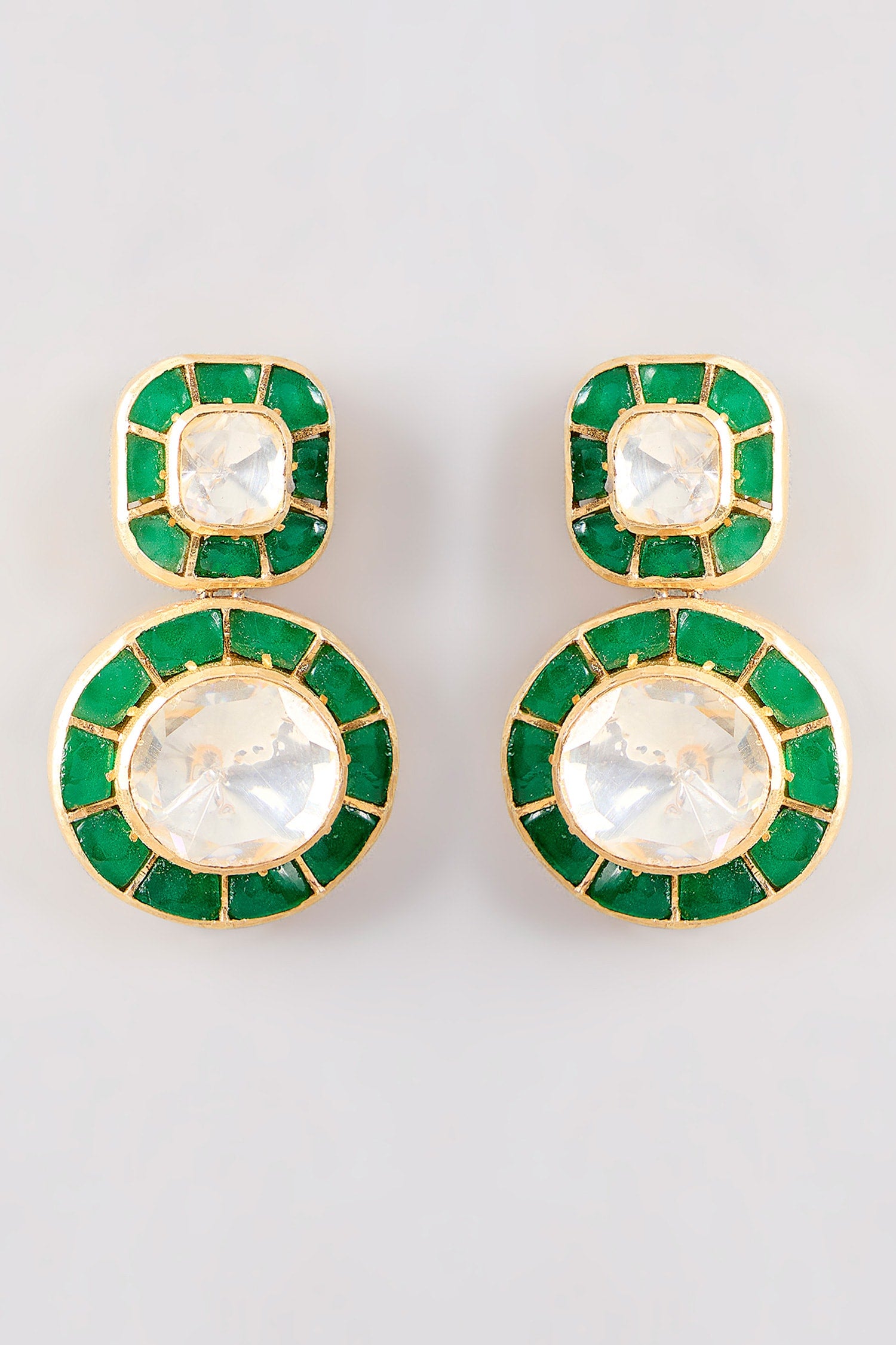 Green Moissanite Stone Earrings 