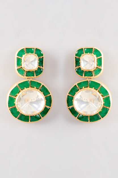 Green Moissanite Stone Earrings 