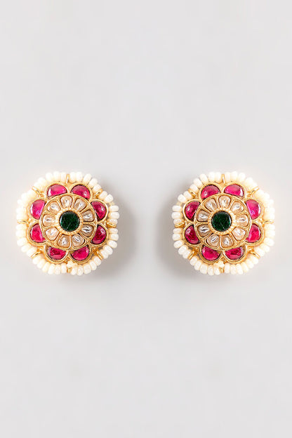 Kamal Kundan Multi Color Earrings 