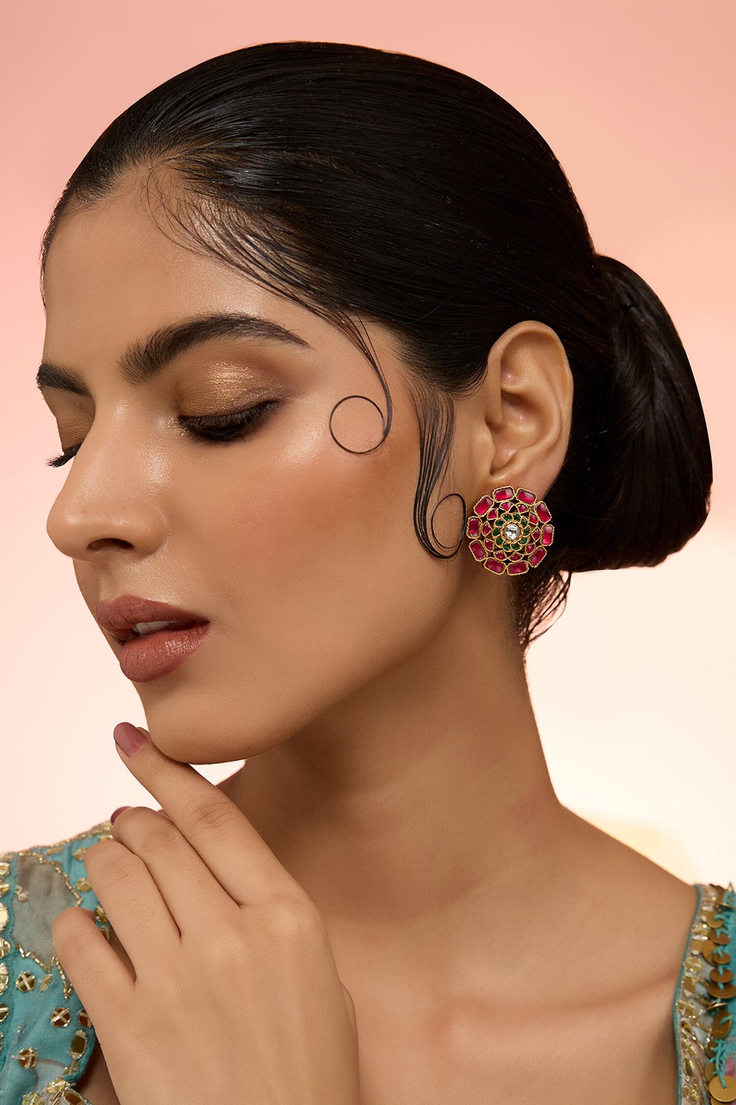 Phool Kundan Earrings 