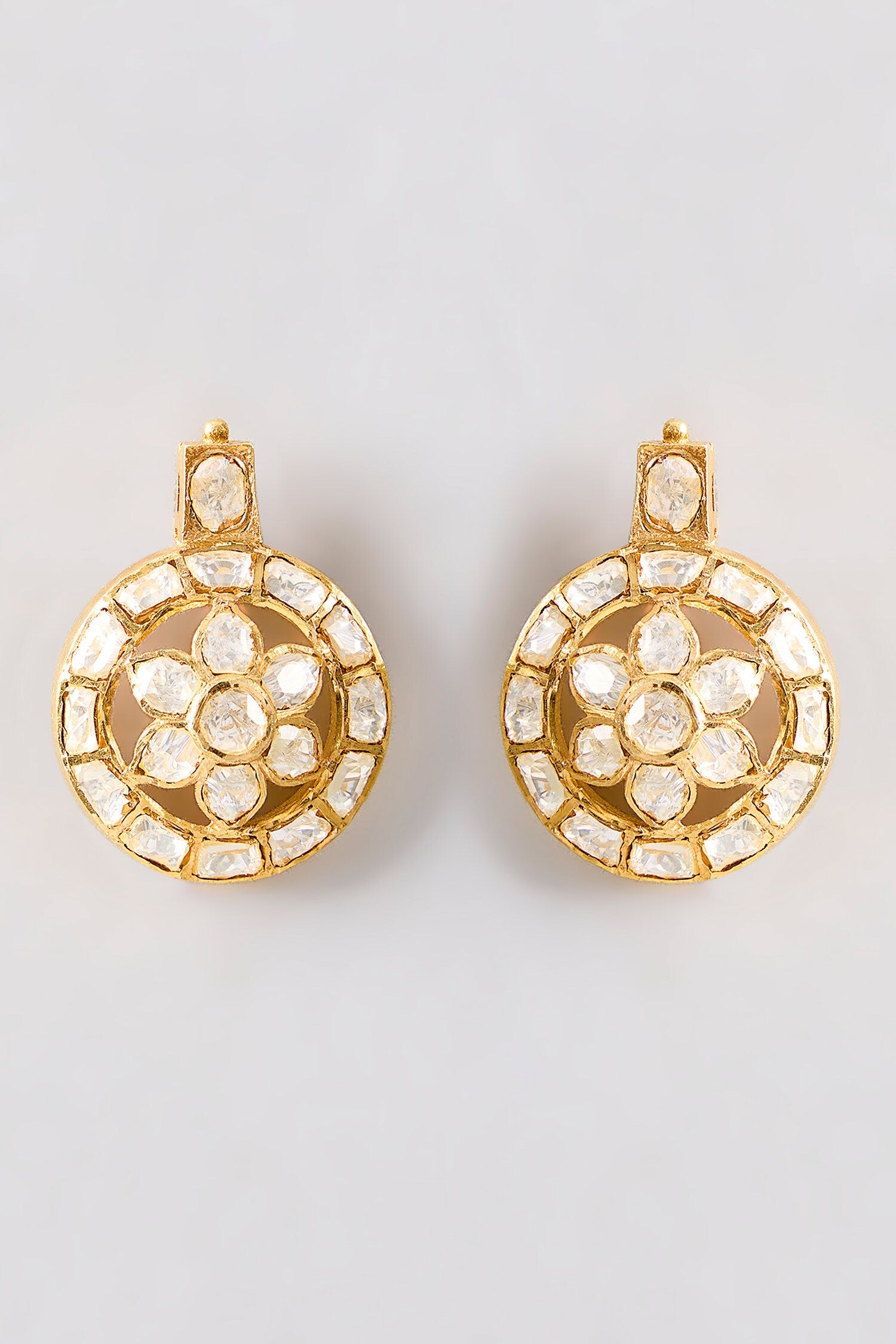 Designer Moissanite Polki Earrings 