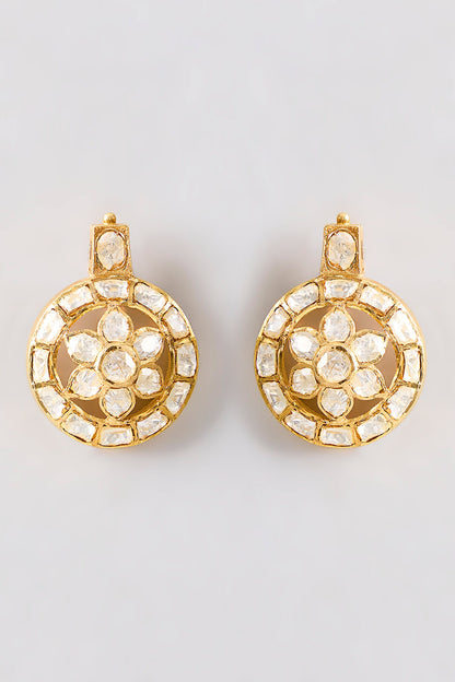 Designer Moissanite Polki Earrings 