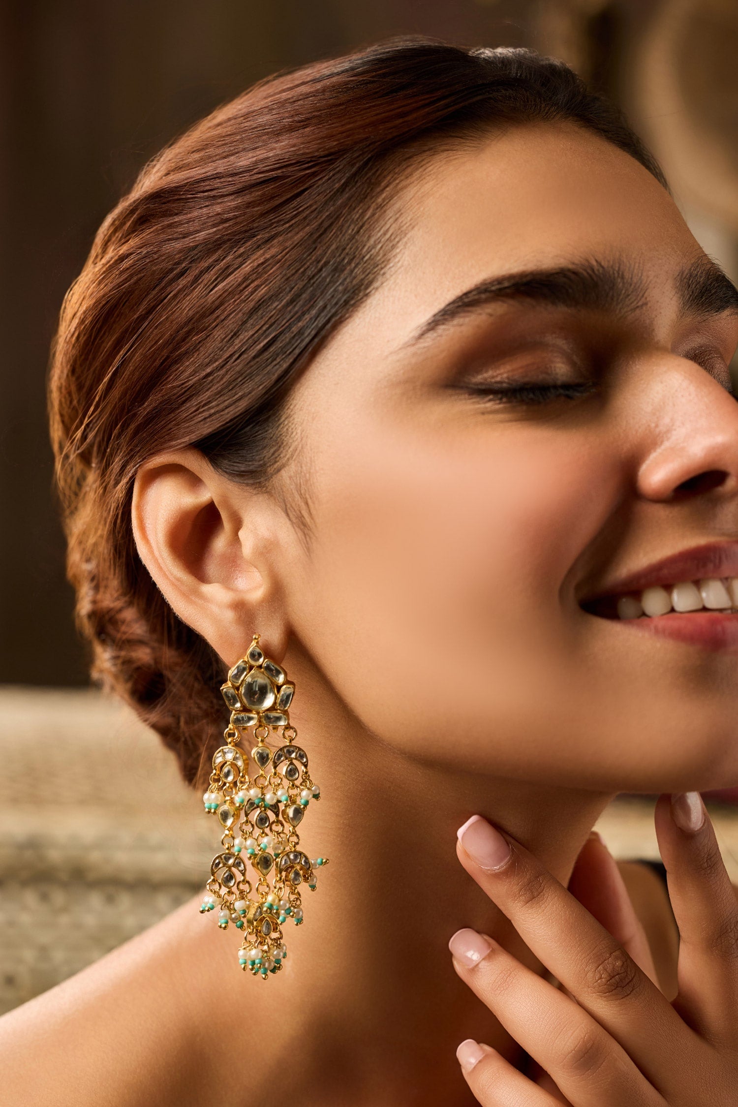 Turquoise Kundan Earrings 