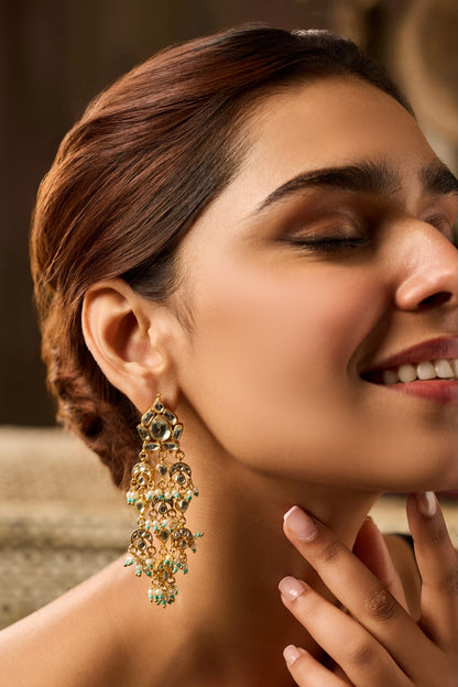Turquoise Kundan Earrings 