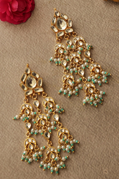 Turquoise Kundan Earrings 