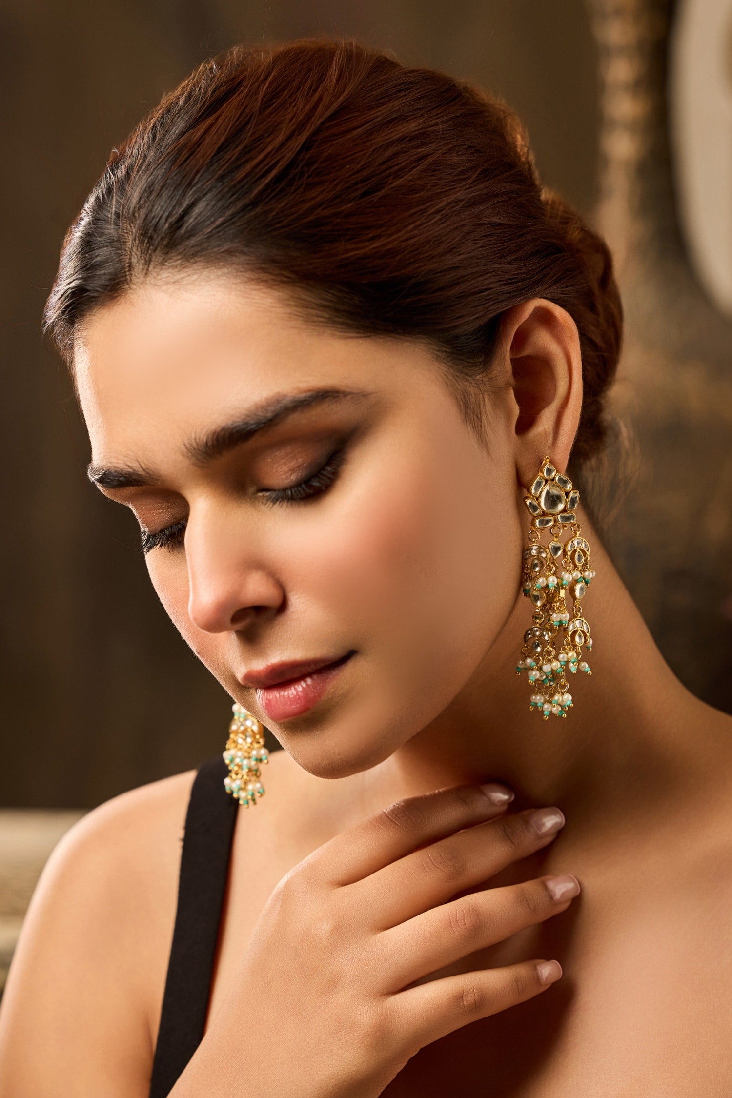 Turquoise Kundan Earrings 