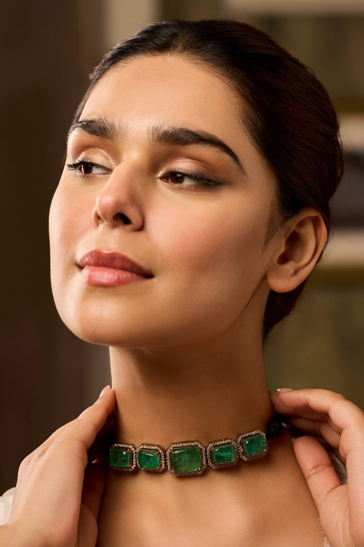 Mint Doublet Stone Choker Necklace 