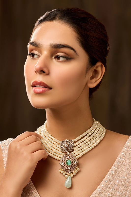 Polki And Pearls Necklace 