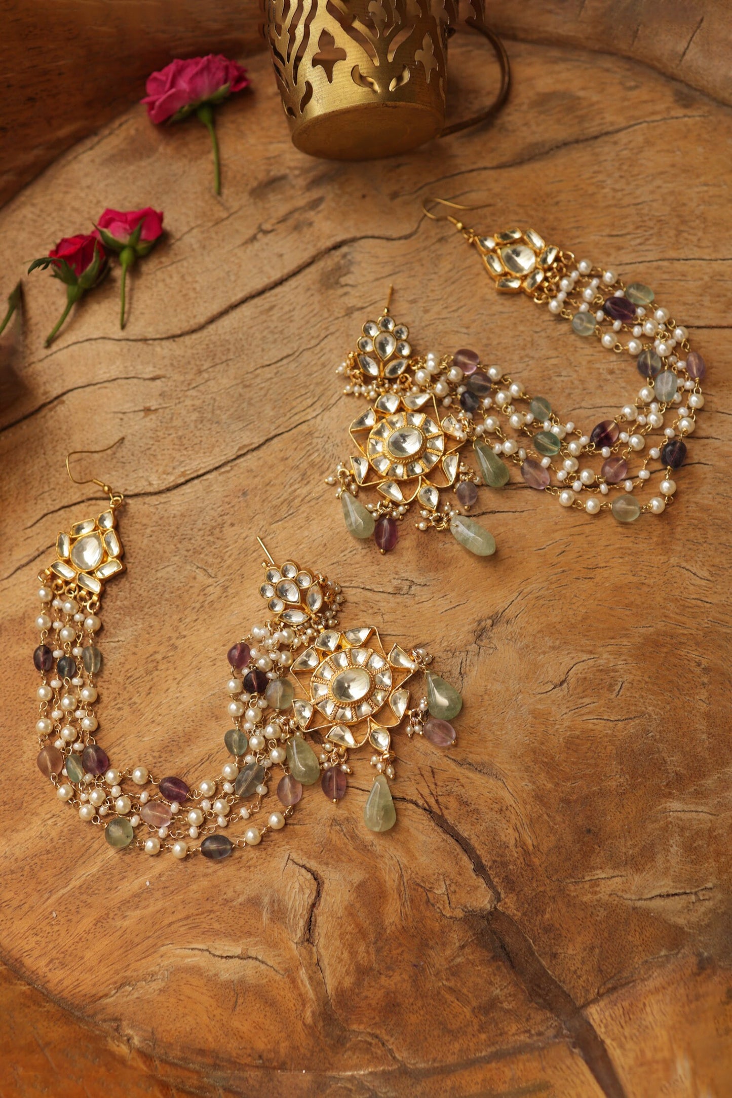 Pastel Kundan Earrings 