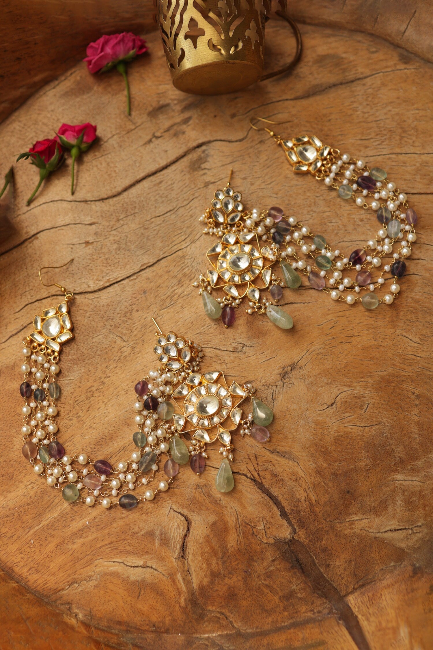 Pastel Kundan Earrings 