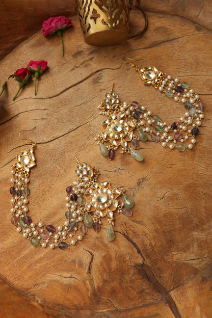 Pastel Kundan Earrings 