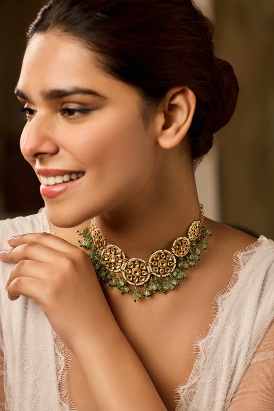 Mint Kundan Necklace 