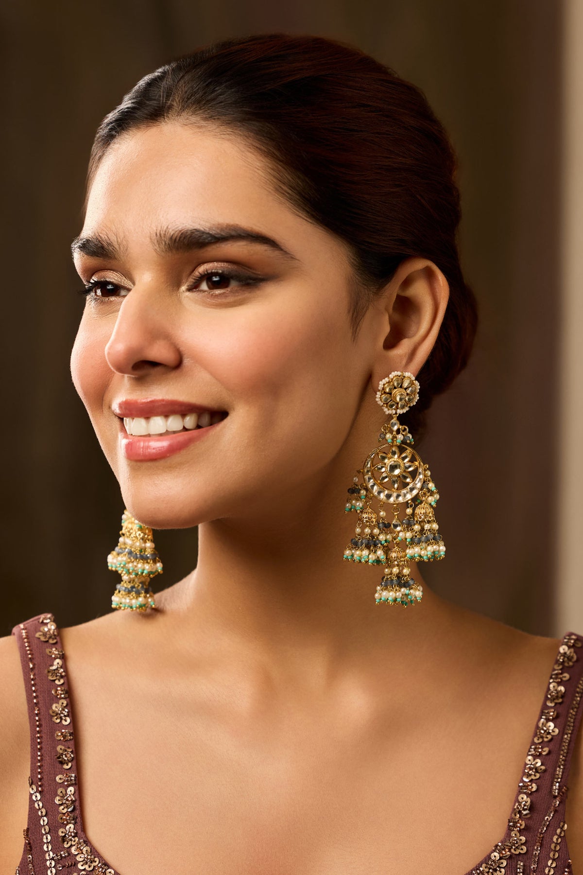 Kundan Jhumki Earrings 