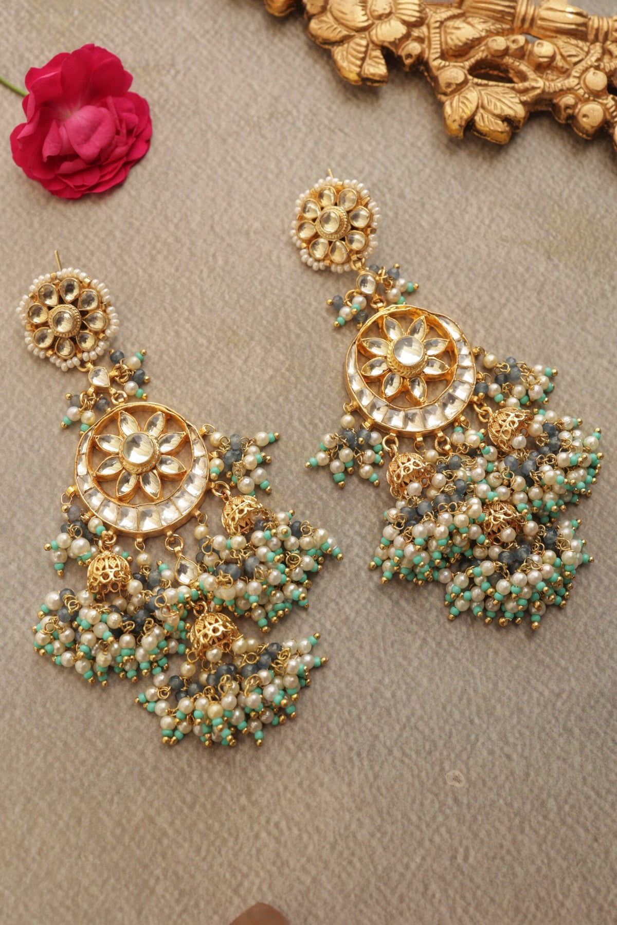 Kundan Jhumki Earrings 