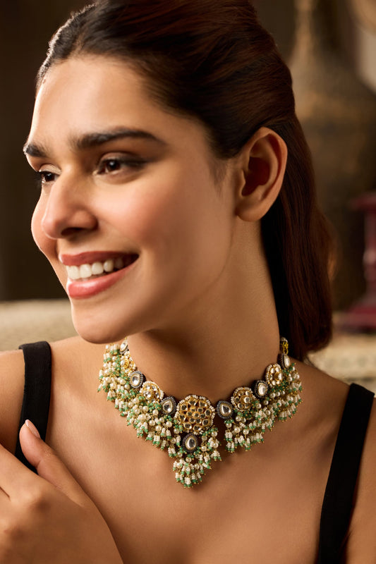 Mint Kundan Necklace 