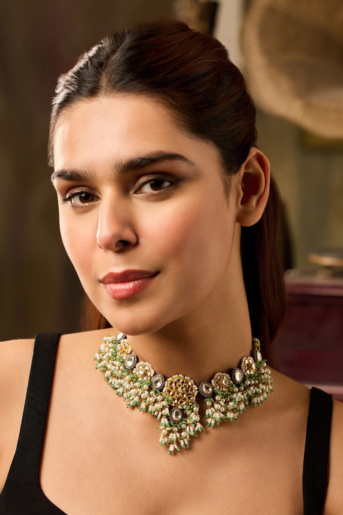 Mint Kundan Necklace 