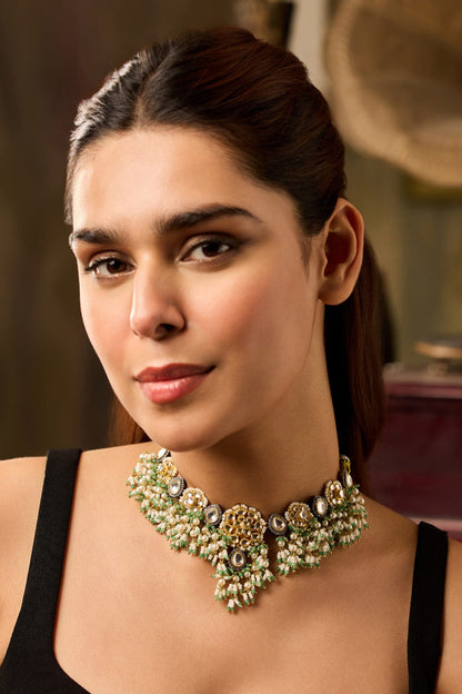 Mint Kundan Necklace 