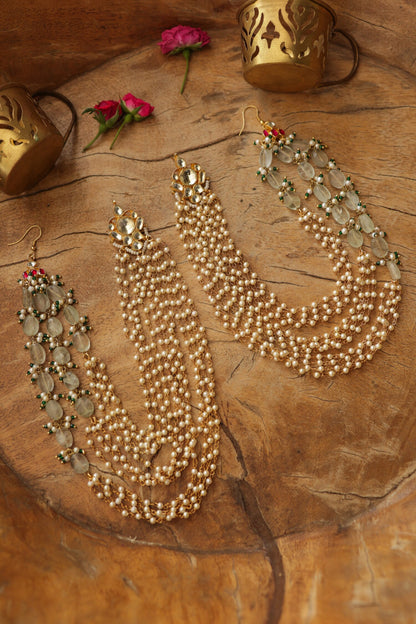 Mint Kundan Earrings 