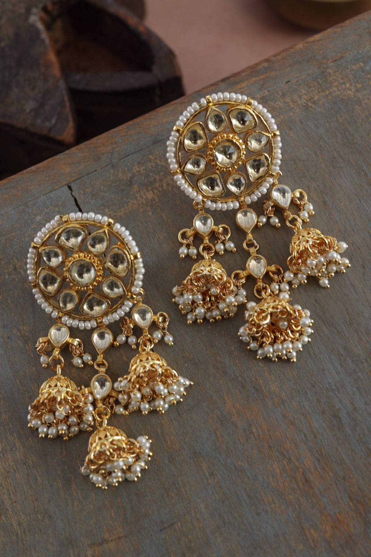 Kundan Jhumka Earrings 