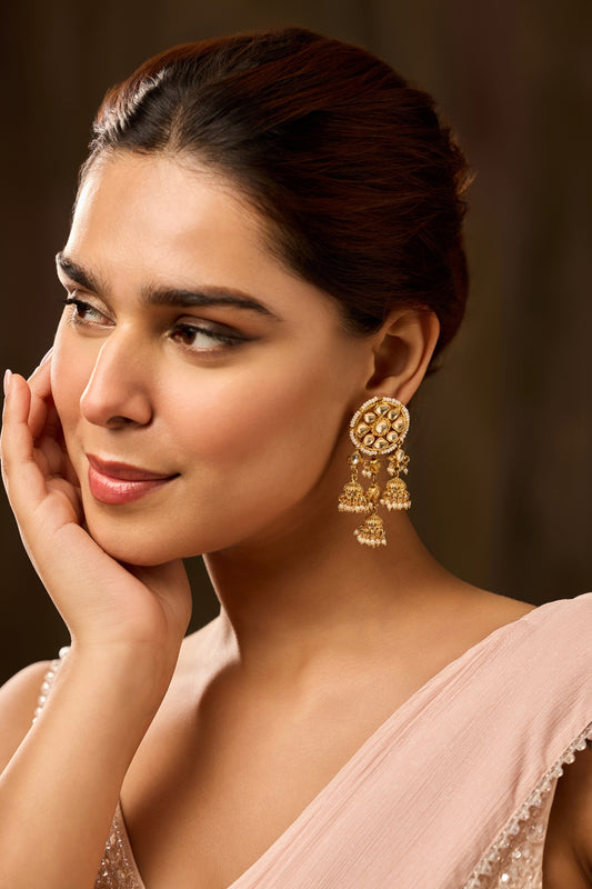 Kundan Jhumka Earrings 