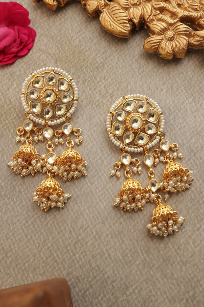 Kundan Jhumka Earrings 