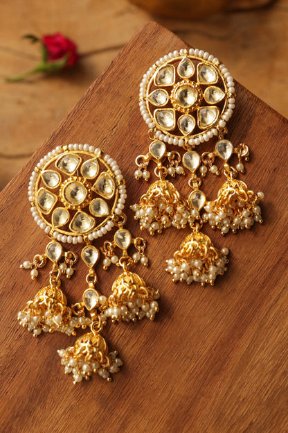 Kundan Jhumka Earrings 