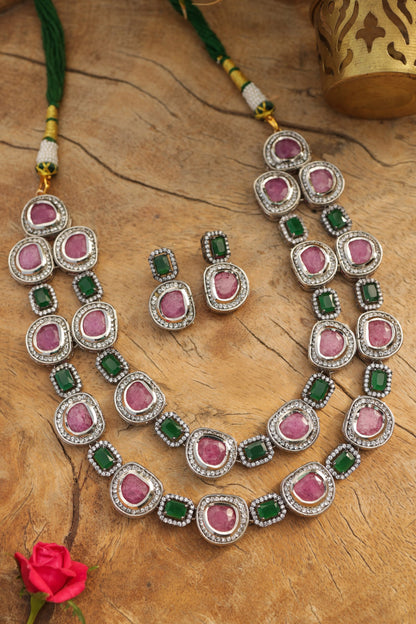 Layered Pink Necklace Set 