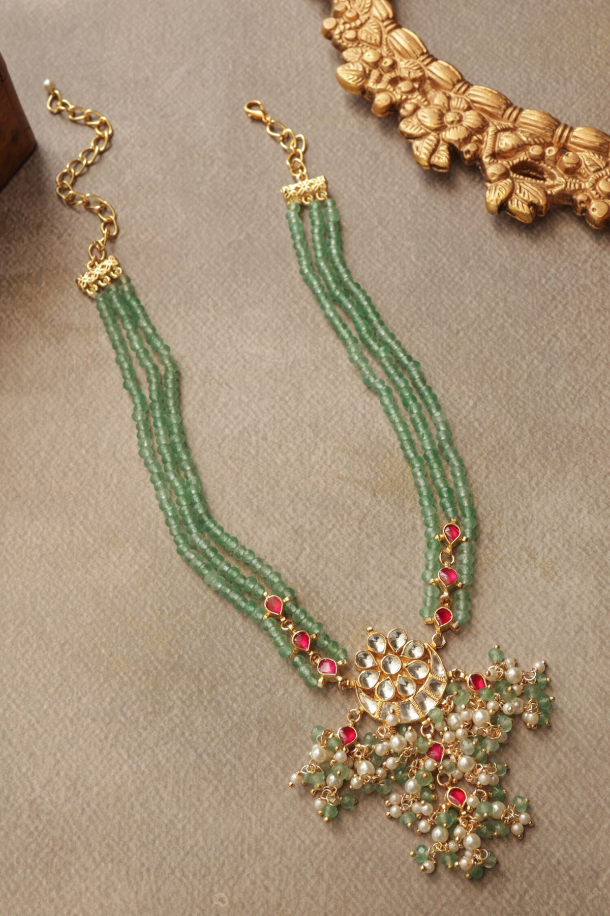 Mint Kundan Necklace 