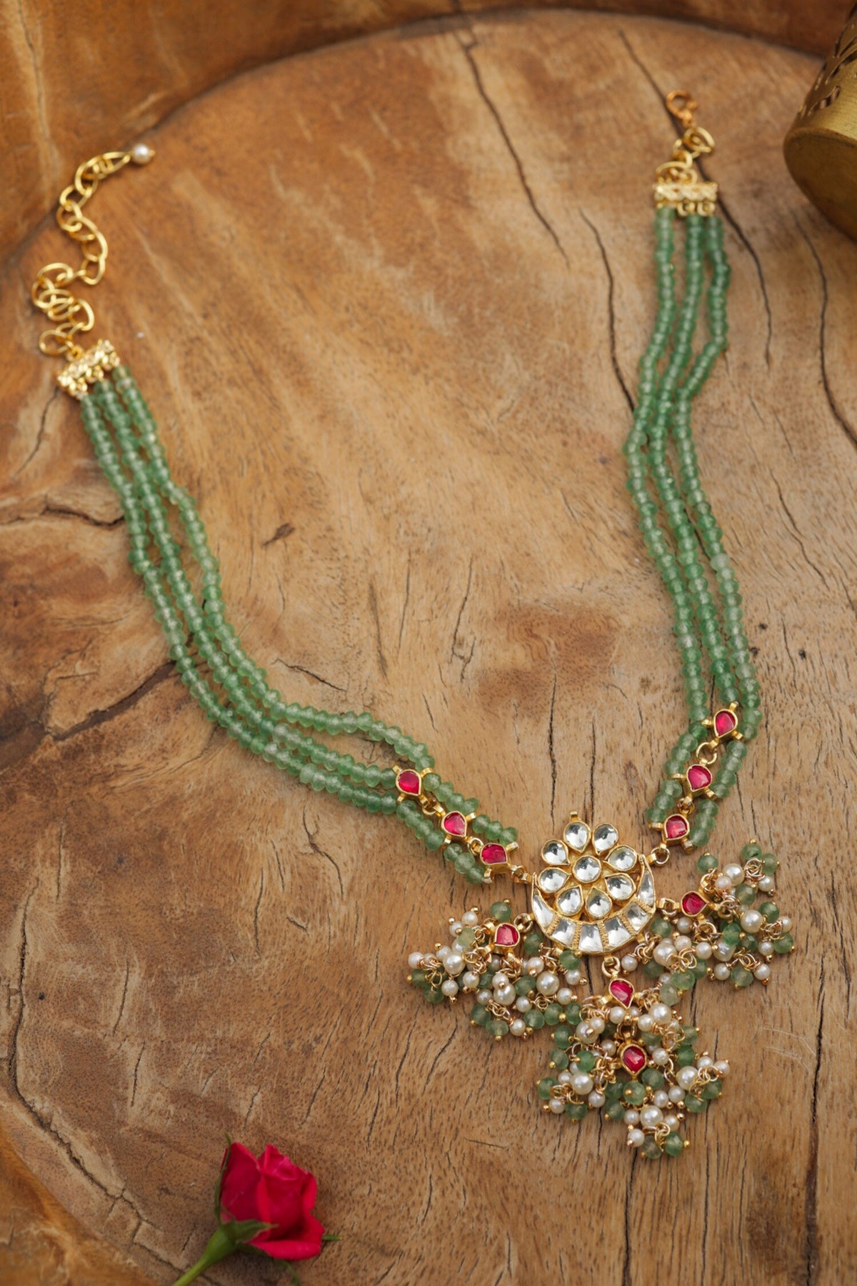 Mint Kundan Necklace 