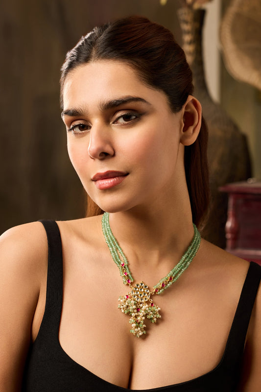 Mint Kundan Necklace 