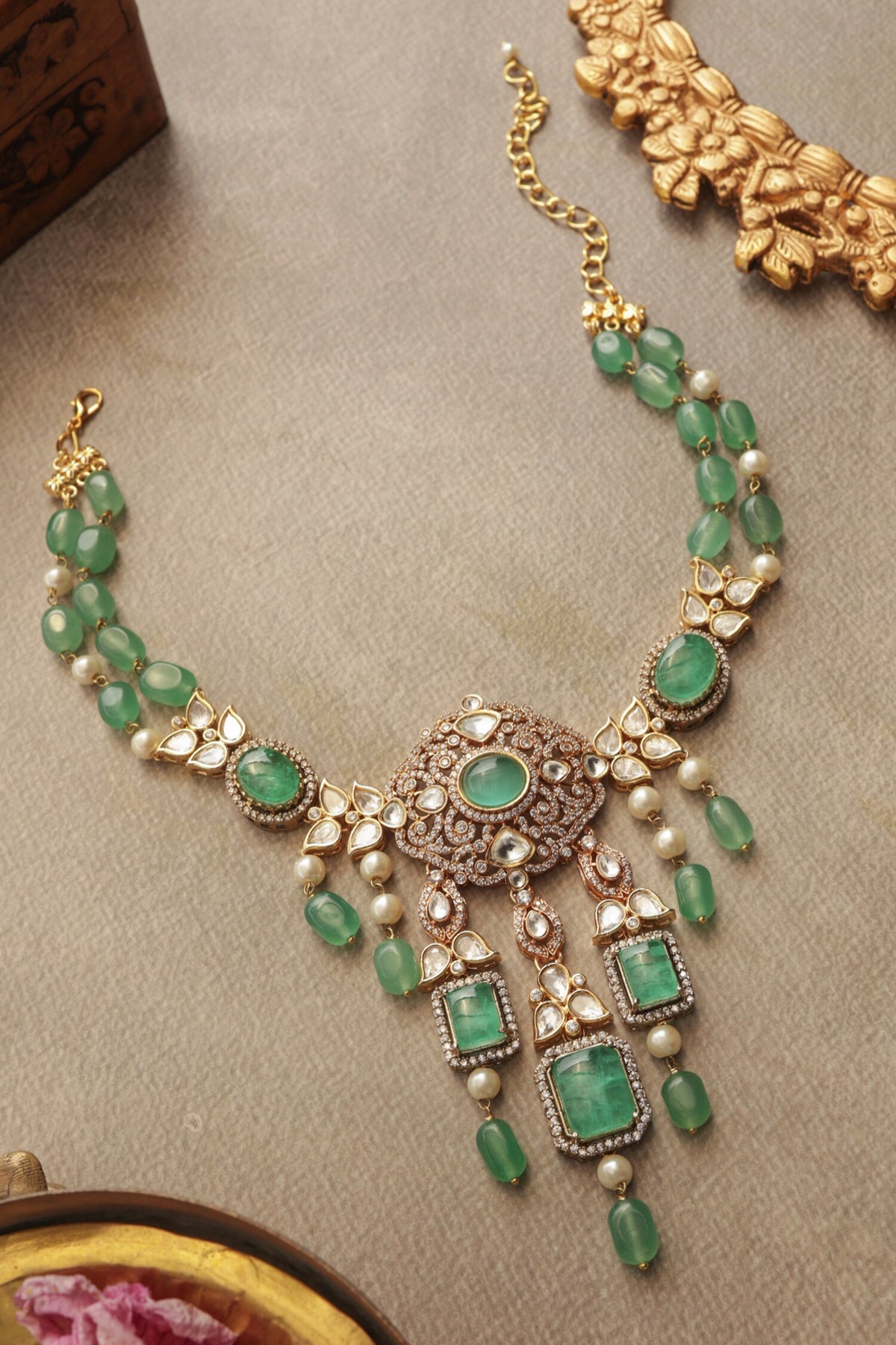 Mint Polki Necklace 