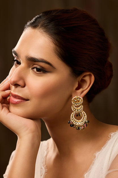 Multicolored Kundan Earrings 