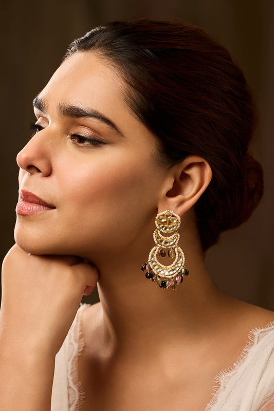 Multicolored Kundan Earrings 