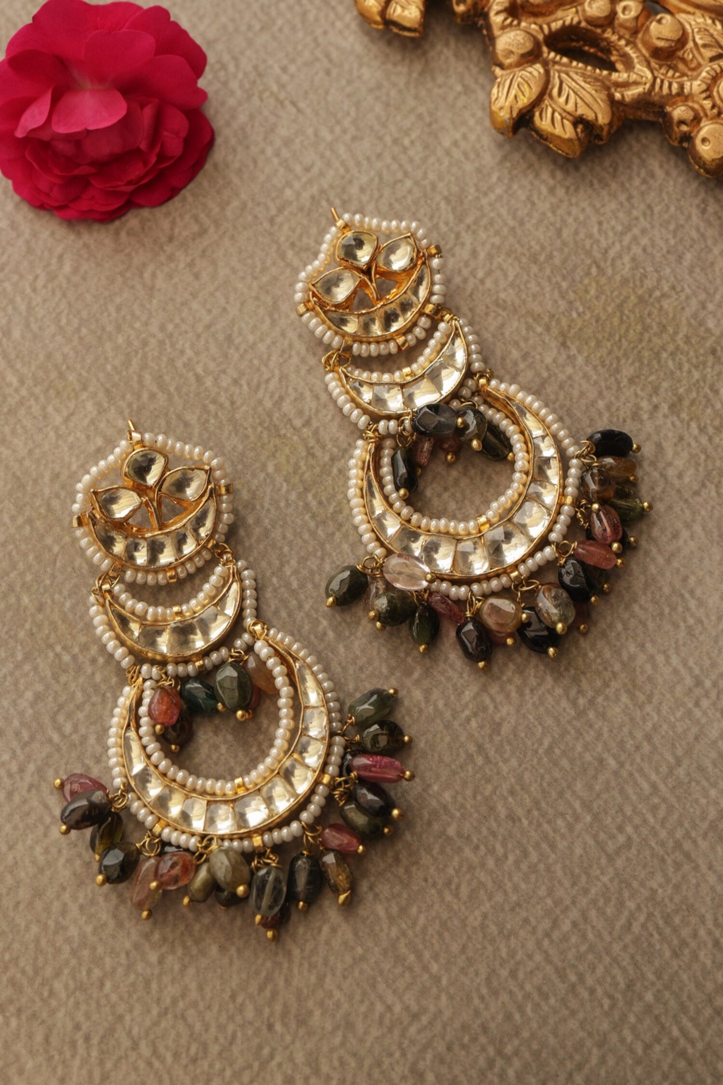 Multicolored Kundan Earrings 