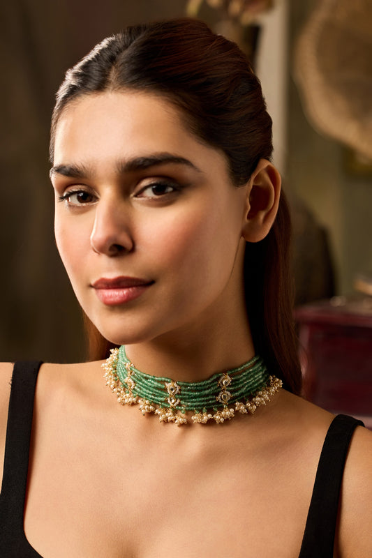Mint Kundan Choker Necklace 