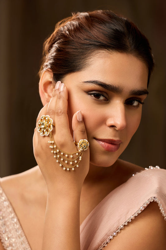 Floral Kundan Ring 