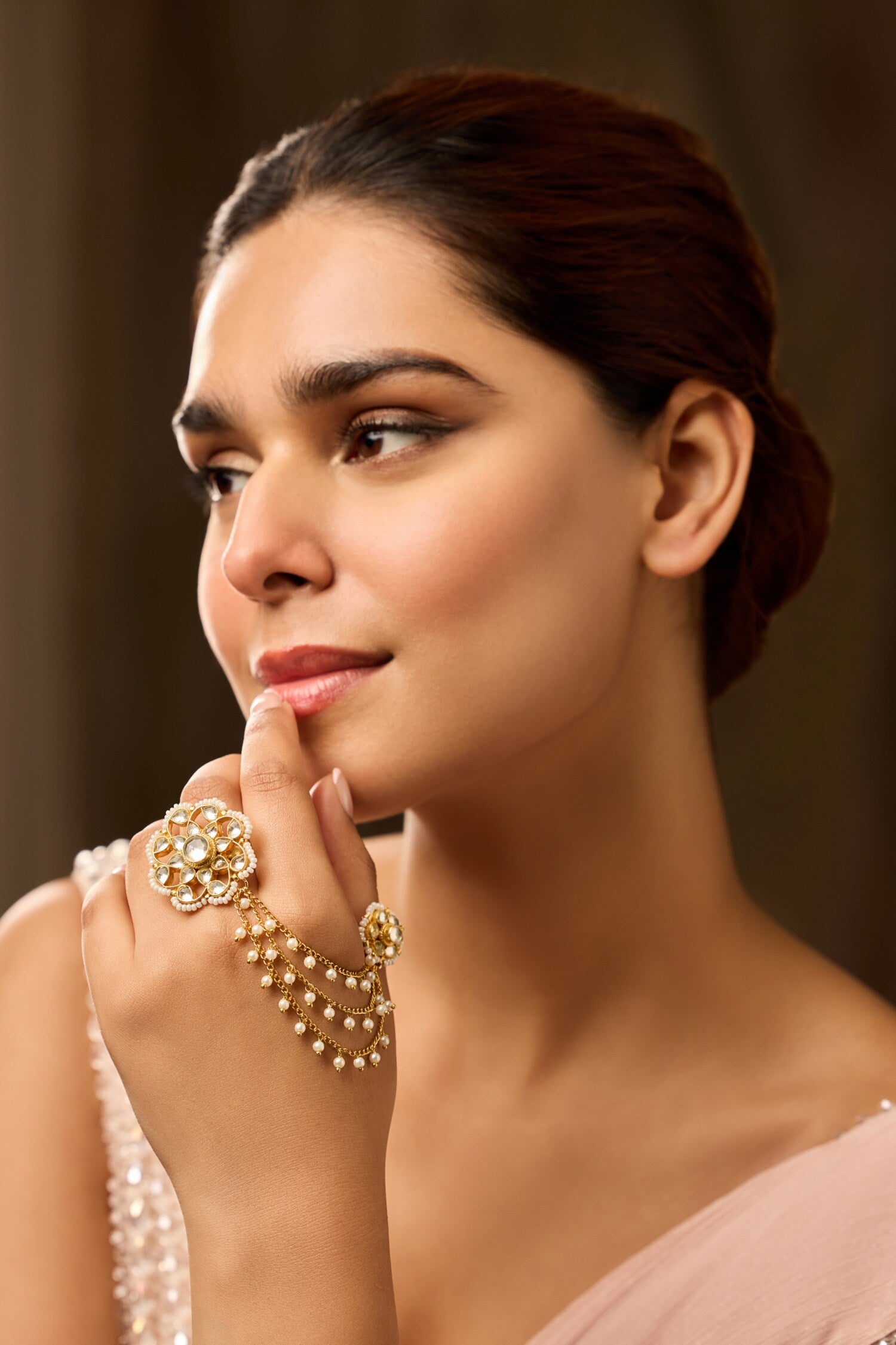 Floral Kundan Ring 
