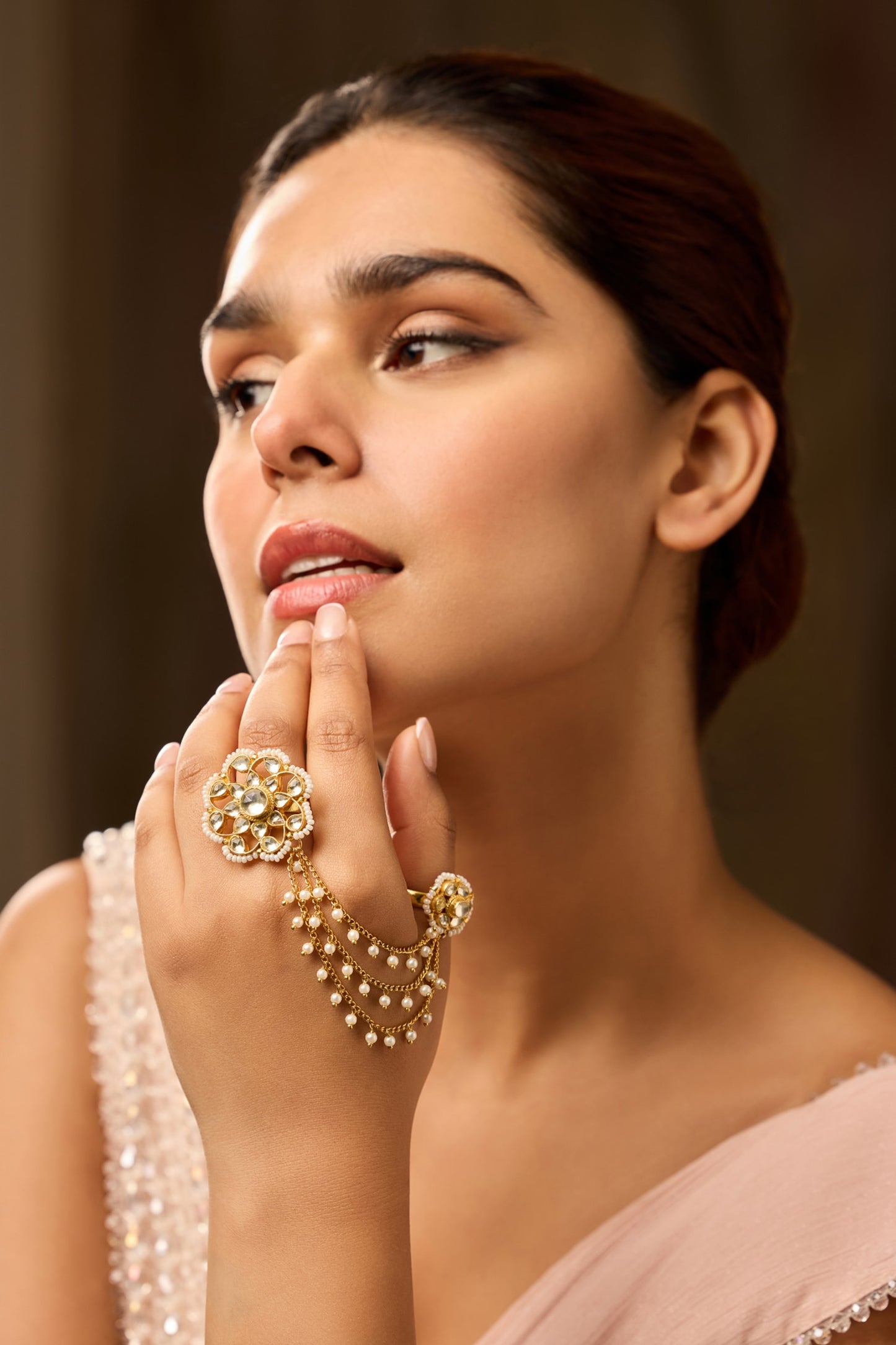 Floral Kundan Ring 