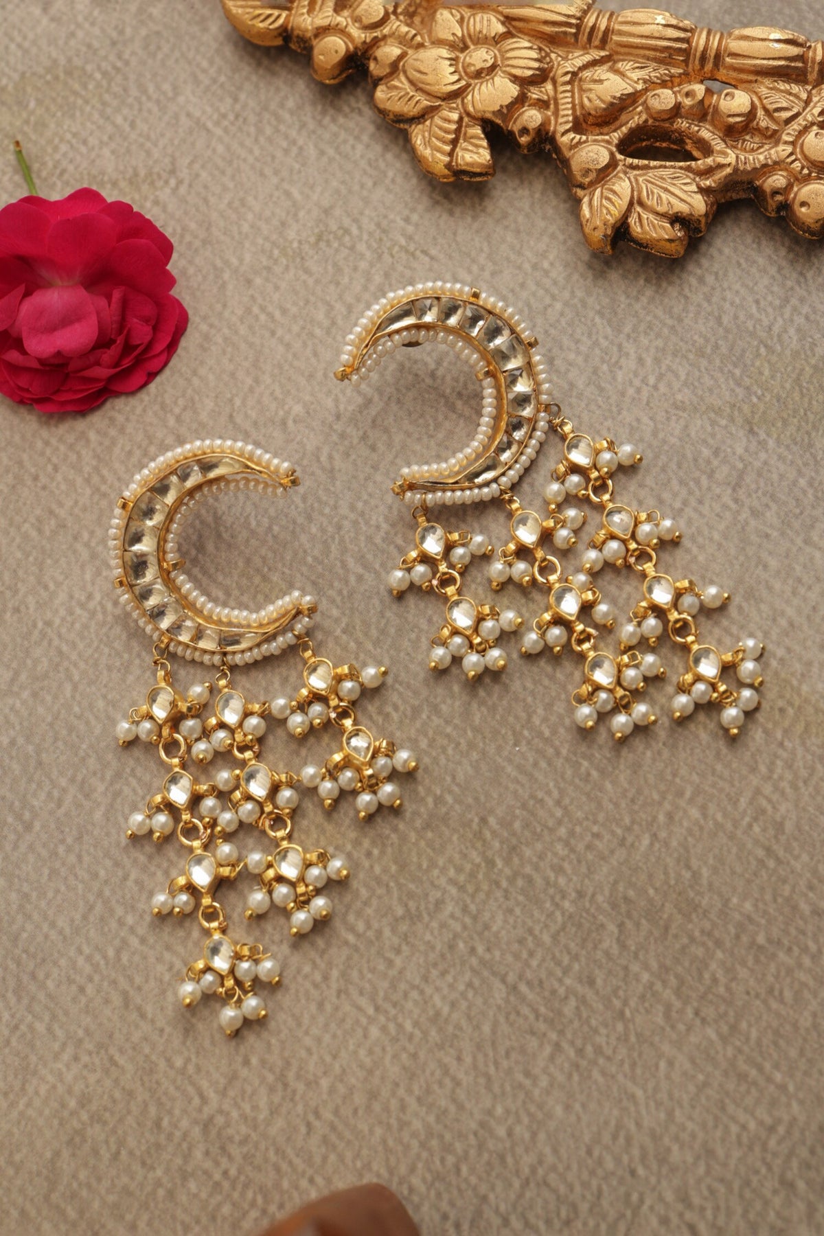 Kundan Gold Plated Earrings 